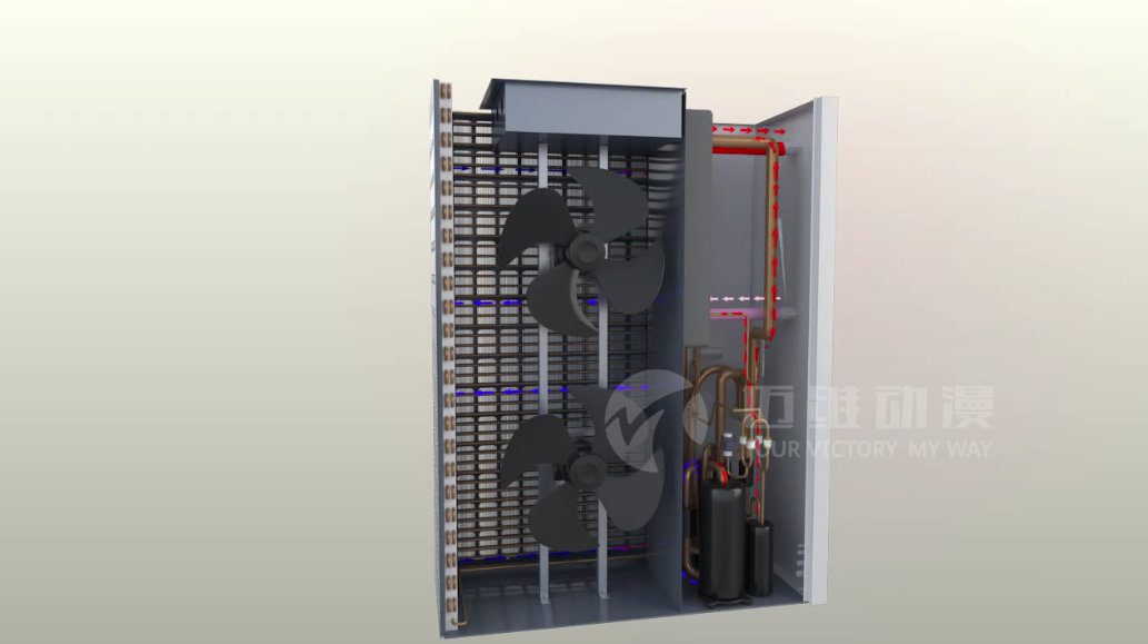 空氣能采暖設(shè)備系統(tǒng)原理三維動畫
